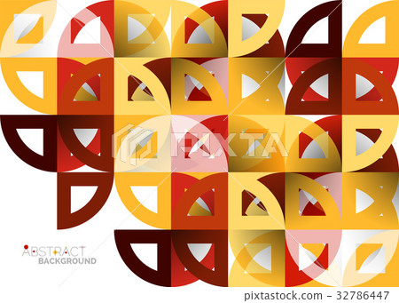 Cut paper circles, mosaic mix geometric pattern 32786447