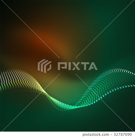 Vector wave particles background 32787090