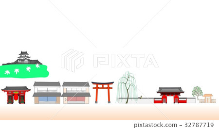 老式的城市景觀 老式的城市景觀 32787719