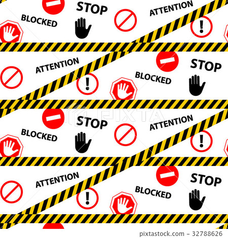 Stop blocked attention danger seamless pattern 32788626