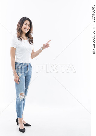Young woman portrait alien half 32790309