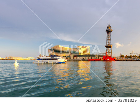 Barcelona. Seaport at sunset. Barcelona. Seaport at sunset. 32791829