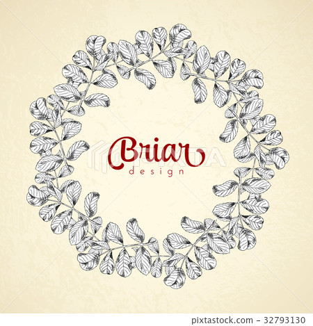 Vintage circle frame briar sketch template Vintage circle frame briar sketch template 32793130