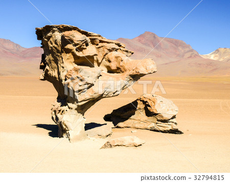 Arbol de Piedra, aka Stone Tree, in desert 32794815