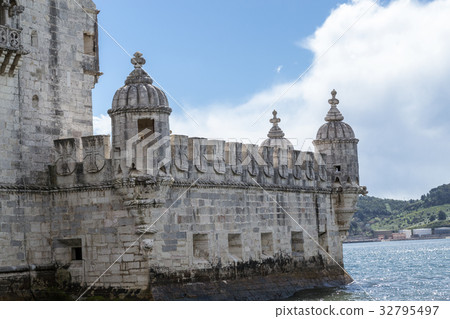 Belem tower in the bank of the Targus River Belem tower in the bank of the Targus River 32795497