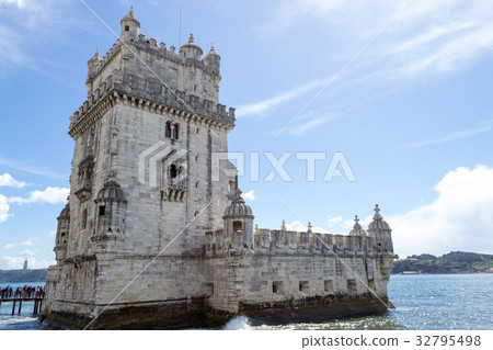 Belem tower in the bank of the Targus River Belem tower in the bank of the Targus River 32795498