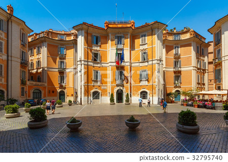 Square Piazza Sant Ignazio in Rome, Italy. 32795740