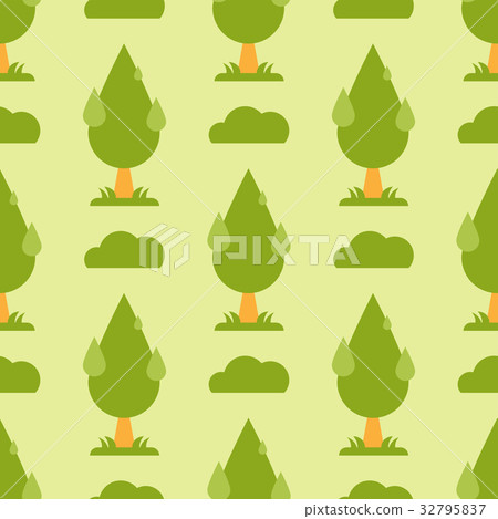 Leaves of green trees seamless pattern vector 32795837