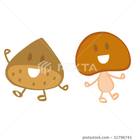 Chestnut and mushroom characters Chestnut and mushroom characters 32796741