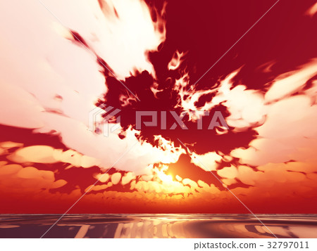 Wind and clouds with the sea 32797011