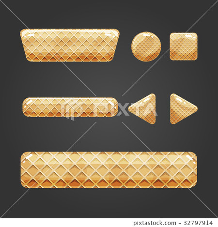Set of waffle button for game design Set of waffle button for game design 32797914