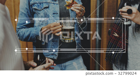 Illustration of blank banner badge 32799024