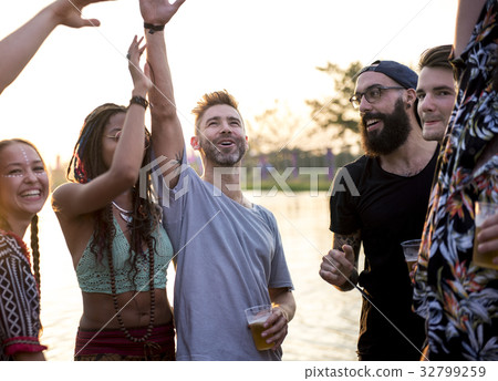 Group of friends fun events dancing holiday Group of friends fun events dancing holiday 32799259
