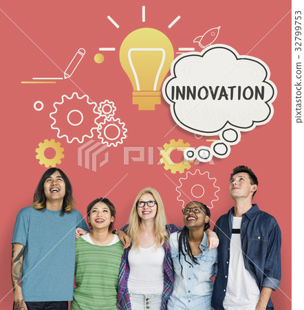 Imagining creative inspiration thought bubble 32799753