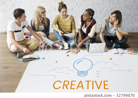 Light Bulb Think Create Inspiration Graphic Word 32799870