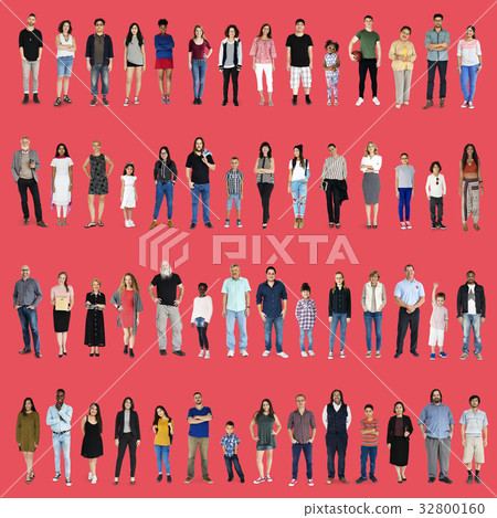 Diversity People Set Gesture Standing Together Studio Isolated Diversity People Set Gesture Standing Together Studio Isolated 32800160