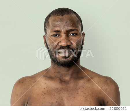 African man mustache bare chest studio portrait African man mustache bare chest studio portrait 32800951