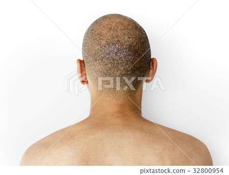 A Man Back View with Skinhead A Man Back View with Skinhead 32800954