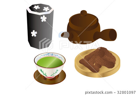 Today's sweet green tea and Karinto 32801097