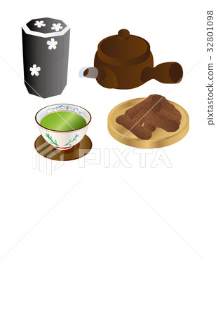 Today's sweet green tea and Karinto 32801098