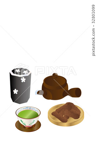 Today's sweet green tea and Karinto 32801099