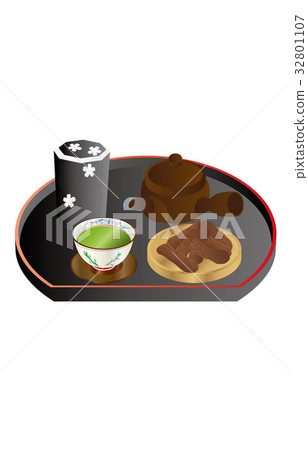 Today's sweet green tea and Karinto 32801107