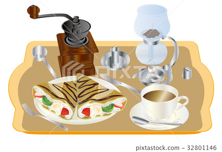 Today's sweet coffee and crepe 32801146