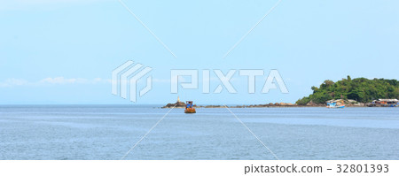 Mountains with blue sea and blue sky Mountains with blue sea and blue sky 32801393