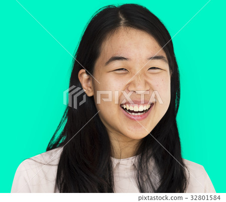 Young asian girl smiling studio portrait 32801584
