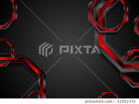 Red and black glossy metal hexagons background - Stock Illustration ...