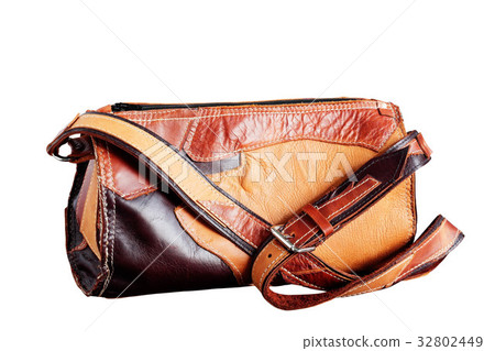 leather bag on white background 32802449