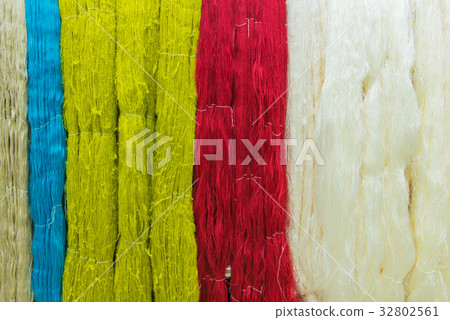 Colorful of Raw silk thread for background Colorful of Raw silk thread for background 32802561