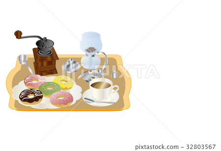 Today's sweet coffee and donut 32803567