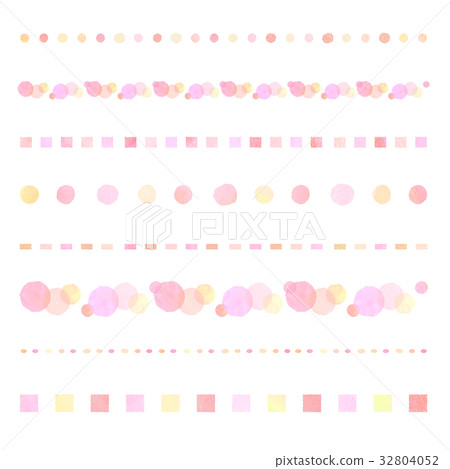 Watercolor style line set (pink) - Stock Illustration [32804052] - PIXTA