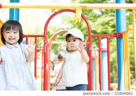 Children playing with playthings Children playing with playthings 32804862