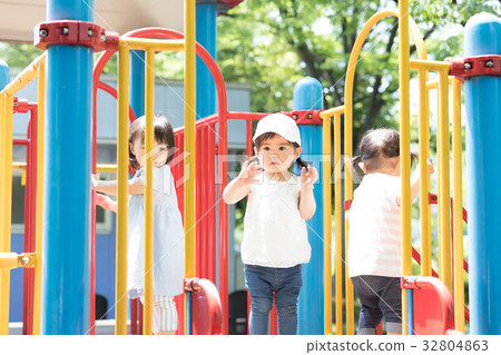 Children playing with playthings Children playing with playthings 32804863