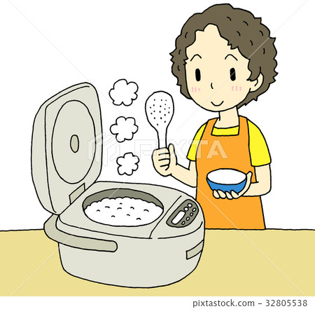 Rice cooker woman Rice cooker woman 32805538