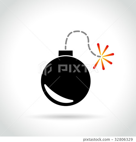 bomb icon on white background - Stock Illustration [32806329] - PIXTA