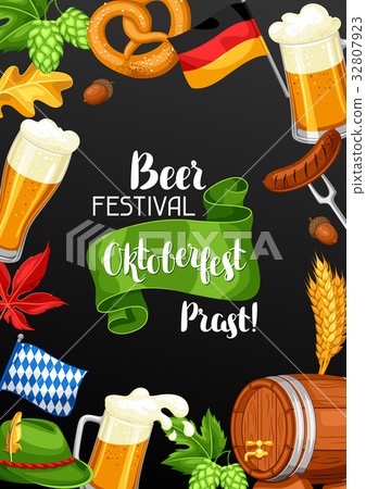 Oktoberfest. Welcome to beer festival. Invitation 32807923