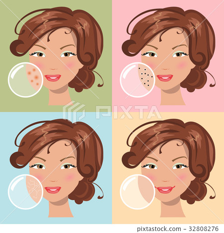 Different skin problems. Vector illustration 32808276