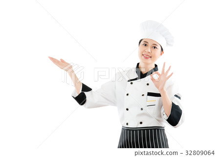 woman chef presentation showing woman chef presentation showing 32809064