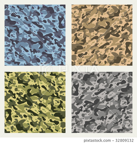 Fabric camouflage seamless patterns set - Stock Illustration [32809132 ...