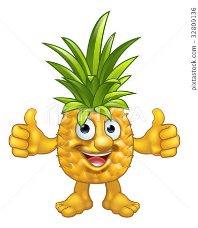 Cartoon Fruit Pineapple Mascot Character 32809136