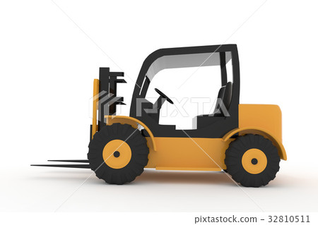 forklift truck on isolated white in 3d rendering 32810511