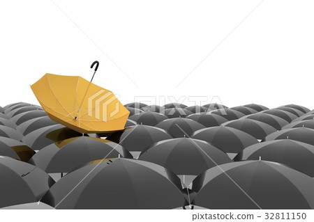 yellow black umbrella