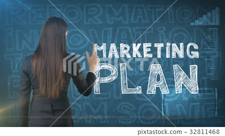 Beauty businesswoman on painted background with Beauty businesswoman on painted background with 32811468