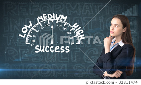 Beauty businesswoman on painted background with Beauty businesswoman on painted background with 32811474