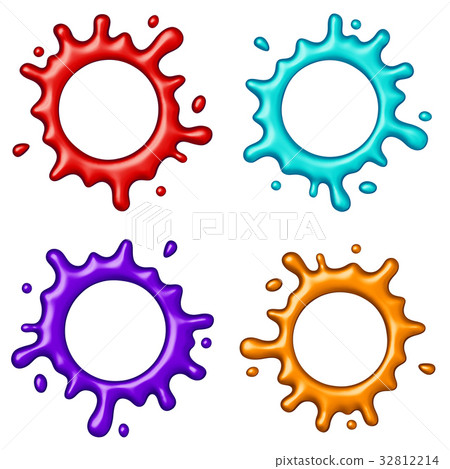 abstract color splash set isolated on white 32812214