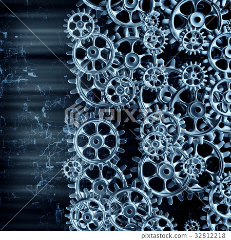 White gears and cogs macro 32812218