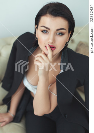 Portrait of a cute woman. Portrait of a cute woman. 32812424